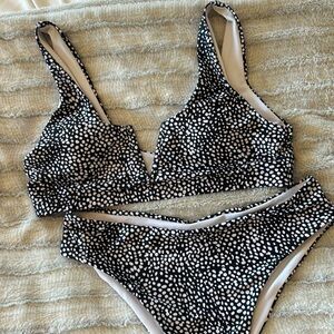 Black and White Polka Dot Swimsuit